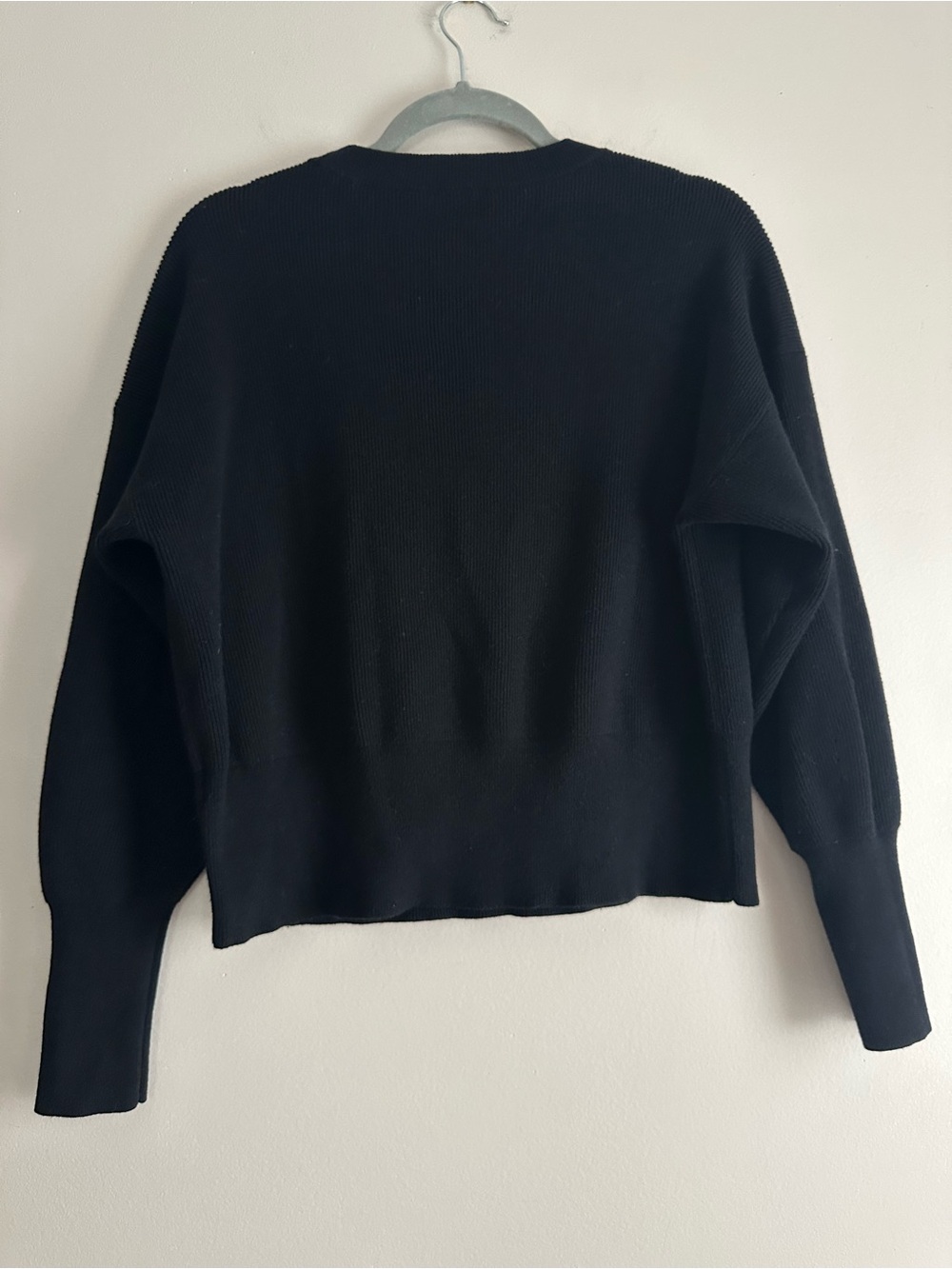J. Crew • Balloon-Sleeve Crewneck Sweater in Black - Picture 7 of 7